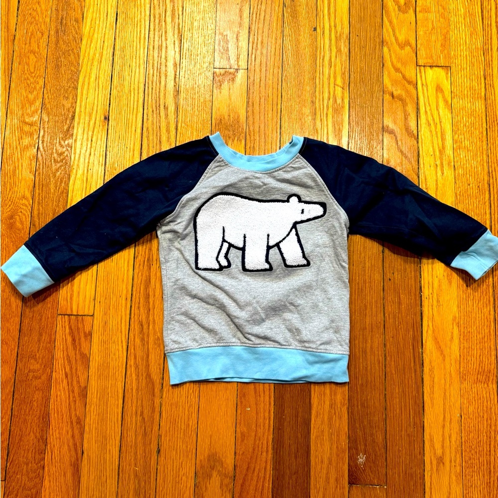 Monica & Andy Polar Bear Embroidered Crewneck Sweatshirt, size 3T, gently used